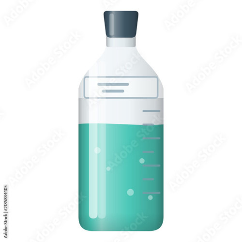 Cuadro en lienzo Laboratory Reagent Bottle with Teal Liquid and Graduation Marks