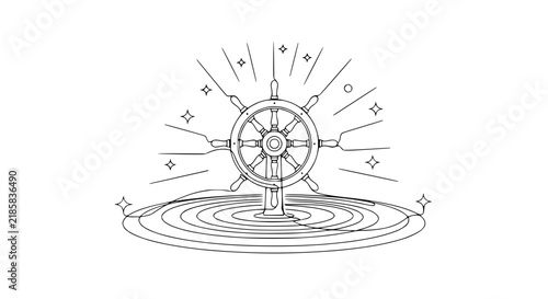 Hand Drawn Steering Wheel Isolated on Transparent Background