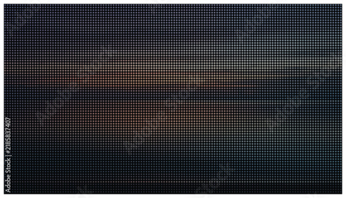 Sunset beach horizon with halftone dots glowing orange and dark blue gradient for atmospheric digital backgrounds.