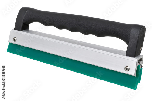 Screen printing squeegee aluminum frame rubber blade black handle isolated