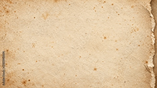 Aged handmade paper texture with foxing spots and deckled edge