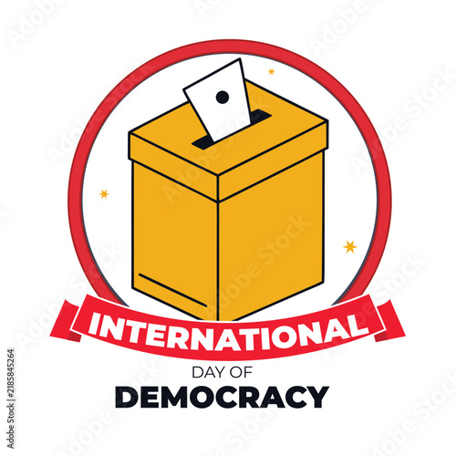 15 september international day of democracy flat poster design on wihite background