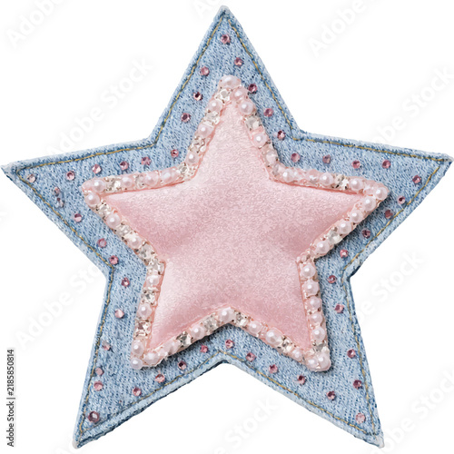 Obraz na płótnie Star adornment featuring a pink satin core and sparkling pearl embellishments, c