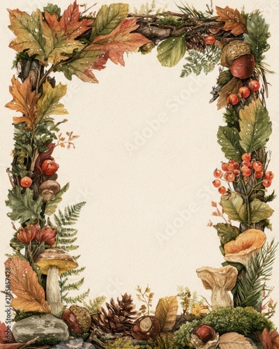Botanical wonder in a decorative frame showcasing autumn's beauty