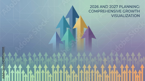 Colorful arrows pointing upward representing growth