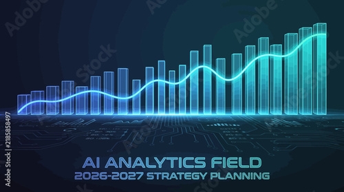 Futuristic AI Analytics Data Visualization for Business Strategy and Growth Planning