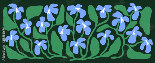 Floral background, spring flowers pattern. Abstract spring floral pattern. Summer background design. Modern flower garden, nature, botanical art composition, organic decor. Flat vector illustration