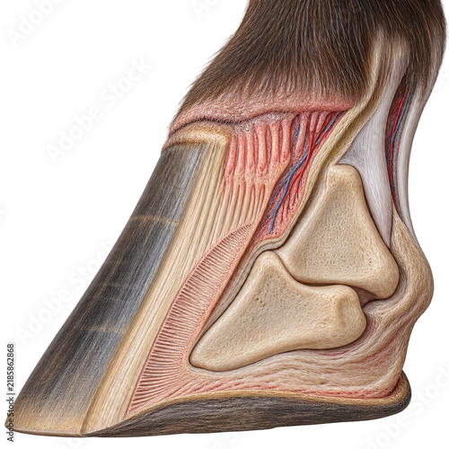 Equine Coronary Band Hoof Growth Cross Section on Transparent Background