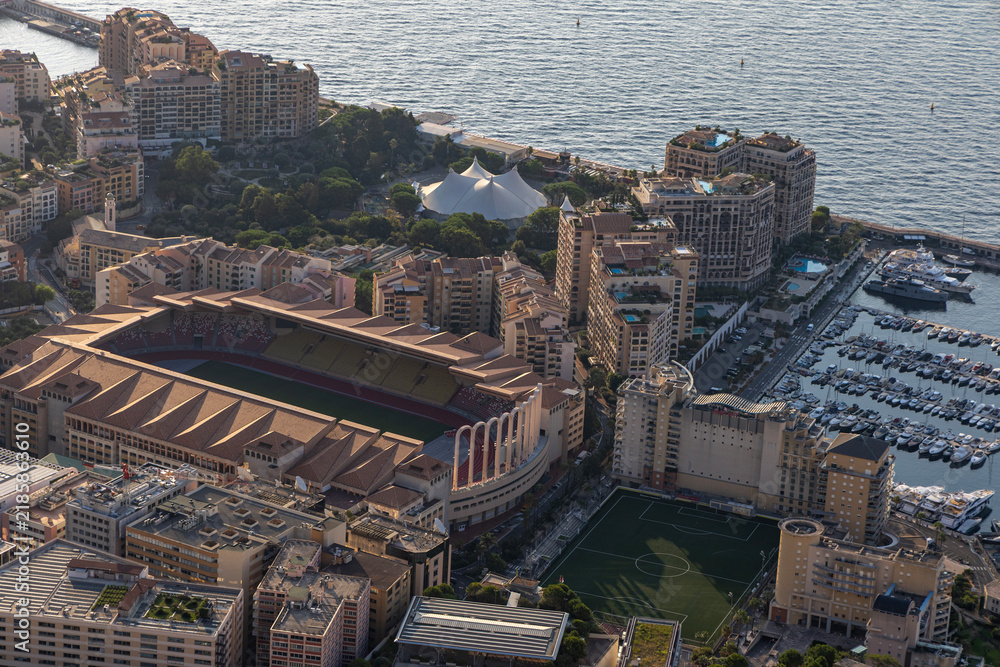 Obraz premium Panoramic View of Monaco from Tête de Chien, French Riviera, France