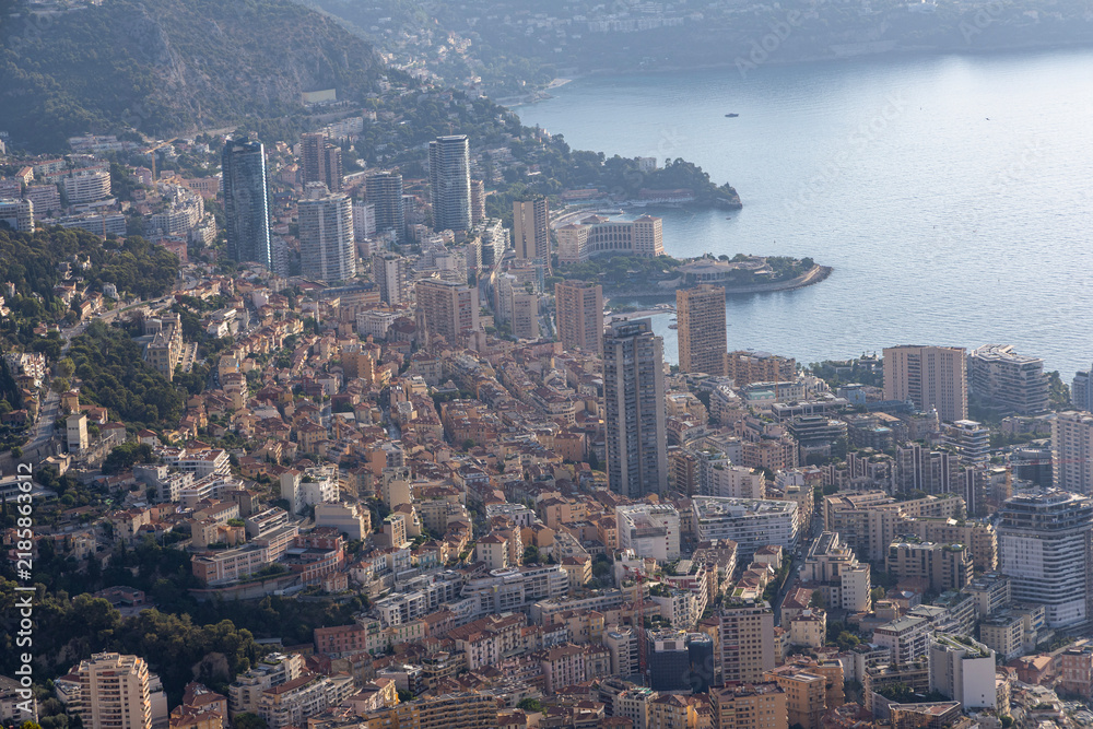Obraz premium Panoramic View of Monaco from Tête de Chien, French Riviera, France