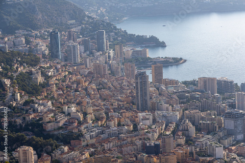 Panoramic View of Monaco from Tête de Chien, French Riviera, France