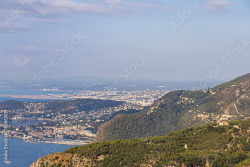 The French Riviera, view of the coastline. View from the summit of Tête de Chien.