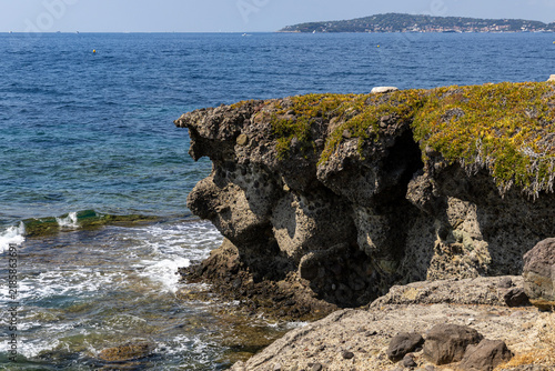 The French Riviera, view of the coastline. View from the summit of Tête de Chien.