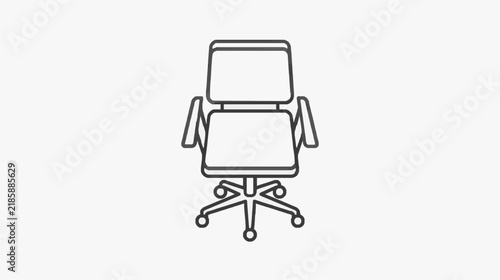 Office chair icon with adjustable armrests for workspace design projects