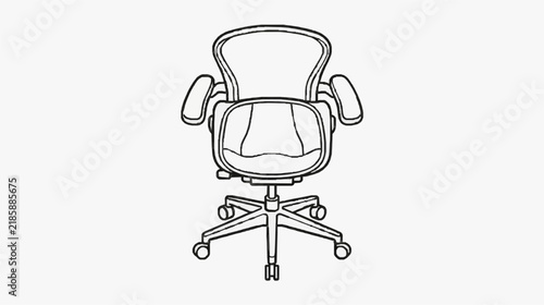 Ergonomic office chair with armrests and five star base for workspace design