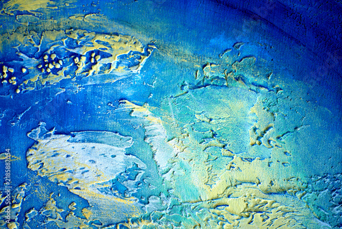 Obraz na plátně Deep ultramarine painted texture with subtle grain and shadowed brush marks
