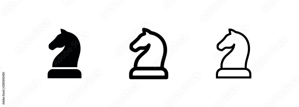 Obraz premium Strategic chess knight piece icons