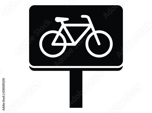 Bicycle Parking Sign Icon Vector Illustration with Cycle Symbol