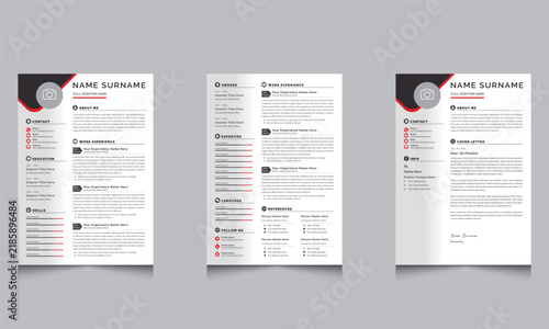 Modern Resume Layout Kit minimalist cv template
