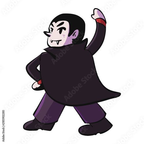 Фотография Cute Cartoon Halloween Vampire Character Vector Illustration