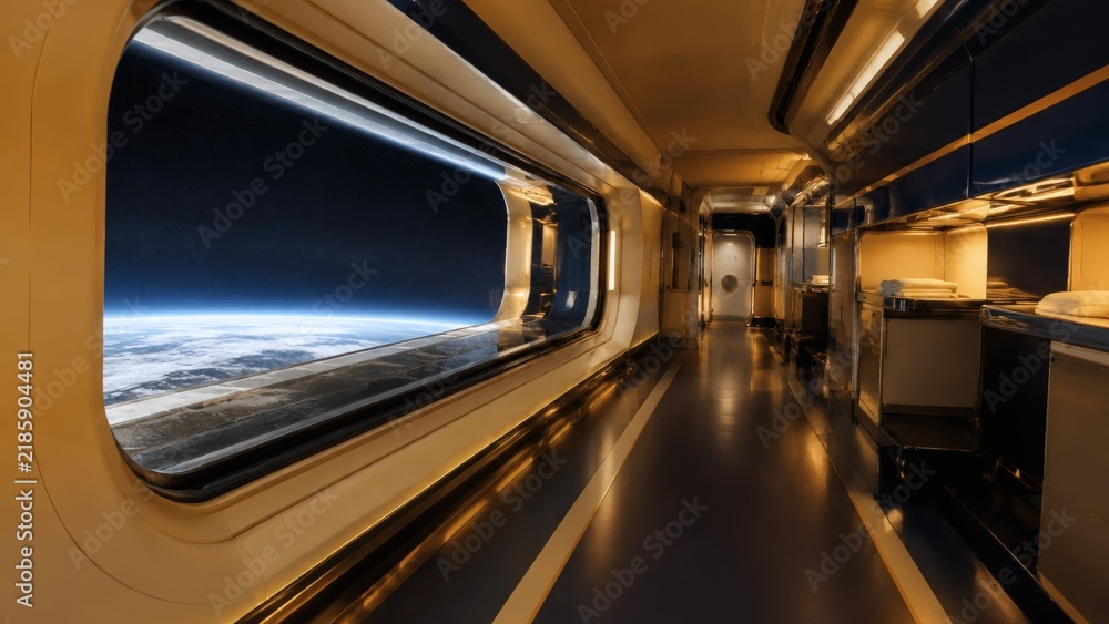 Obraz premium Equipment Corridor Inside a Spacecraft