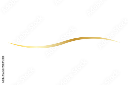 Golden curved wavy line PNG on a transparent background for elegant invitation