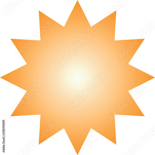 Orange Gradient 12-Point Starburst Vector Graphic