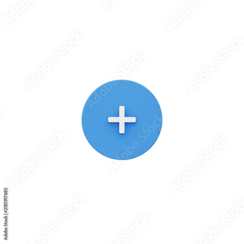 Simple plus icon inside a blue circle