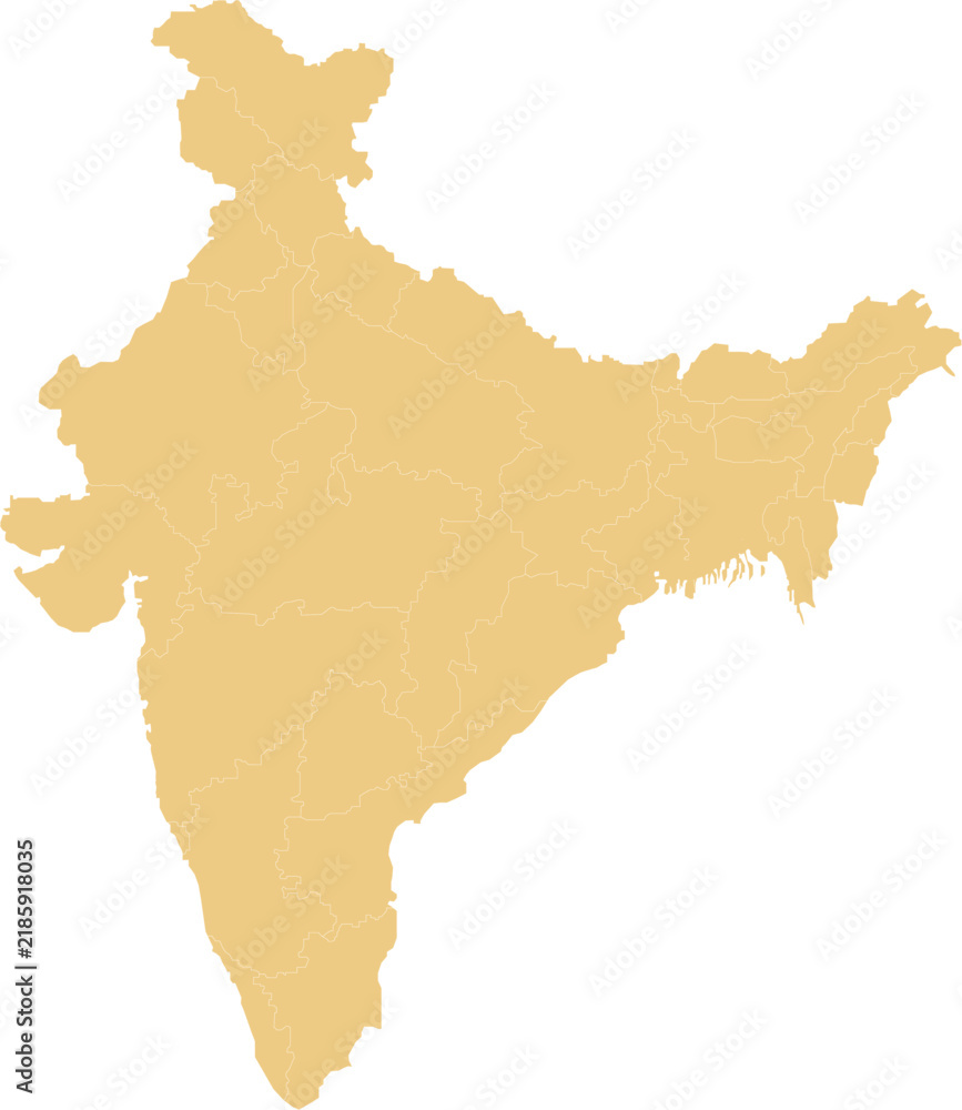Obraz premium Gold silhouette map of India on white background