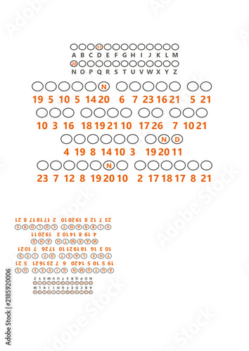 Konstfotografi Autumn Cryptogram Puzzle with Number Code, Printable Activity Sheet with Answer