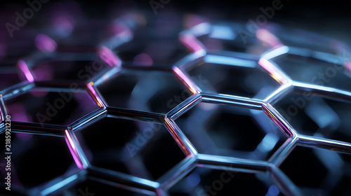 Futuristic Hexagonal Lattice with Neon Glow