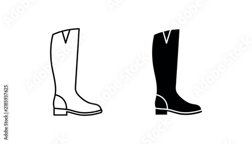 Fotografie Equestrian riding boot comparison illustration