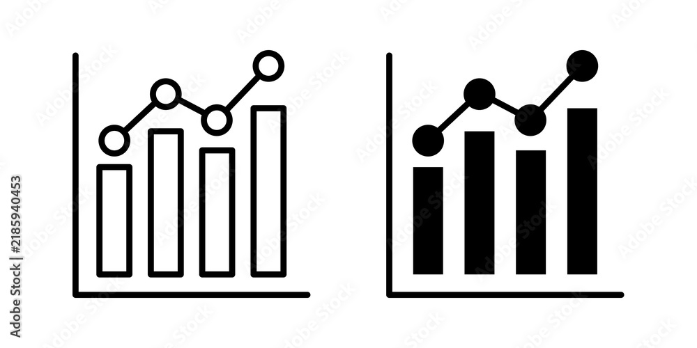 Obraz premium Statistics icon flat outline in black
