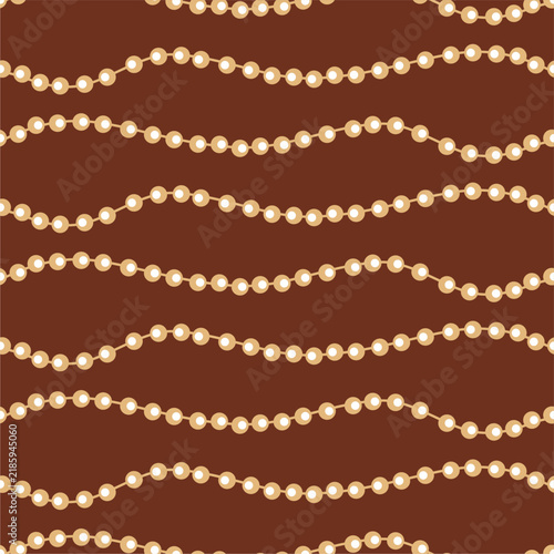 Seamless glamour print pattern with beads jewelry art decor wallpaper for textile, package, paper	
