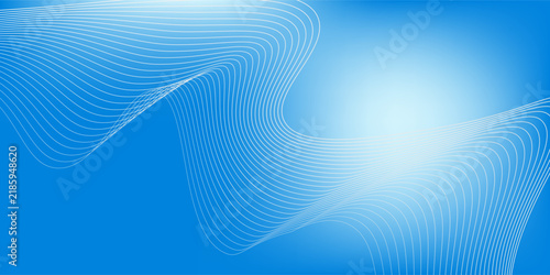 Abstract blue gradient background with shining lines waves. Minimalist background for banner, poster, cover, brochure, flyer, website