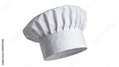 Foto Traditional white chef hat with pleated fabric, isolated on transparent backgrou