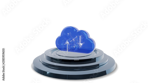 3D Modern Tech Ring Stage Podium Pedestal Platform Display Showcase Presentation for Tech Cloud Product