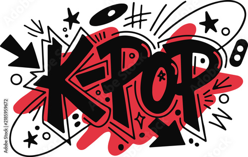 k-pop text lettering, kpop printable, k pop design