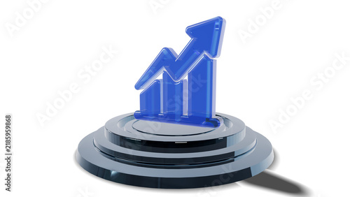 3D Modern Tech Ring Stage Podium Pedestal Platform Display Showcase Presentation for Tech Growth Bar Chart Product Illustration