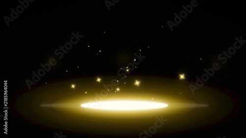Golden magic portal background, with floating sparkles, and glowing light, particles