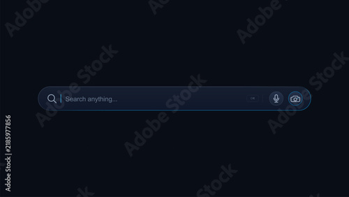 Minimalist Dark Mode Search Bar UI Component with Voice and Camera Icons for App Navigation and Web Interfaces