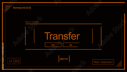 Fotografie Hologram Interface With HUD Data and Futuristic Terms - Transfer