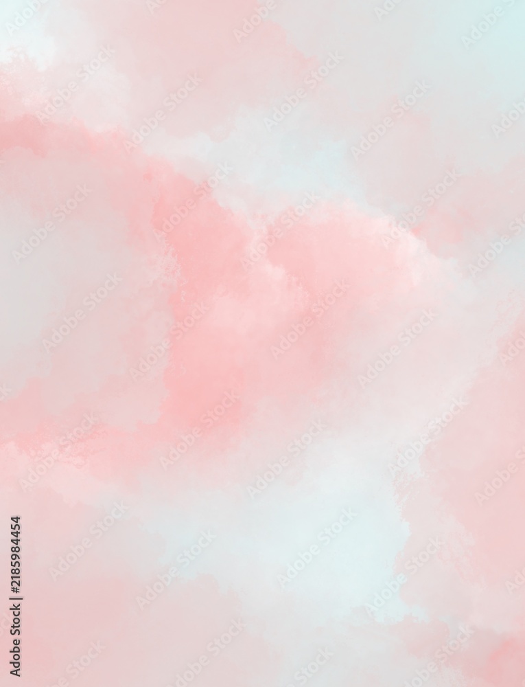 Fototapeta premium Pink and Blue Watercolor Shapes Form Soft Background