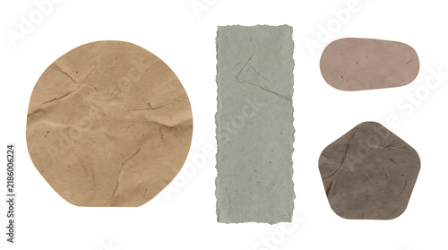 Bild auf Leinwand Collection of various torn paper shapes isolated on transparent background