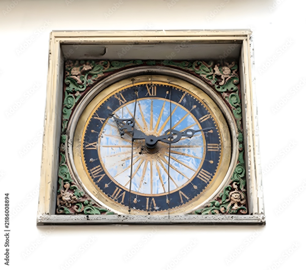 Fototapeta premium antique clock isolated on white