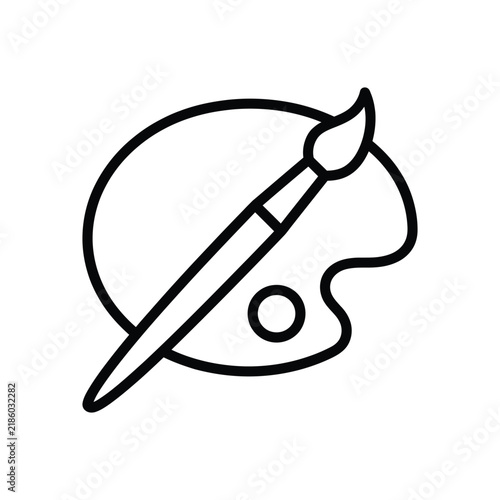 Artistic painter palette with brush icon artist brush art icon painting tools art supplies