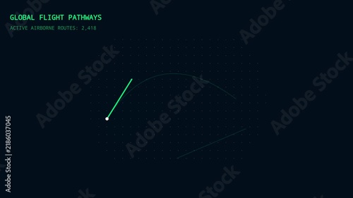 Digital Visualization of Global Flight Pathways Representing Real-Time Aviation Traffic Data and Aerospace Navigation Connectivity Trends