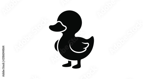 A black duck silhouette stands out on transparent background avian waterfowl