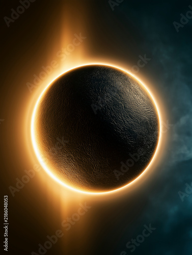Fototapeta kuchenna Solar Eclipse With Black Celestial Sphere