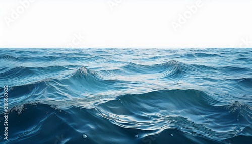 ocean water surface isolated on white background cutout generative ai